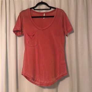 Coral Burnout Pocket Tee
